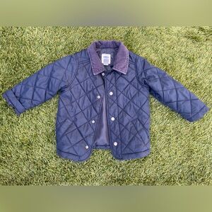 3T old navy Navy quilted jacket with corduroy collar